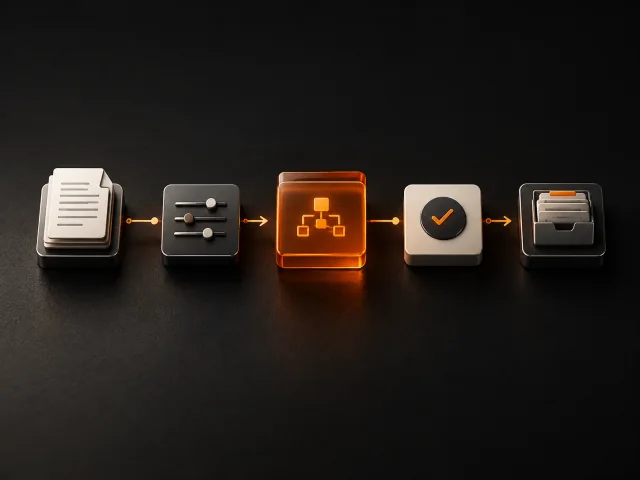 Illustration of an automated workflow with approval