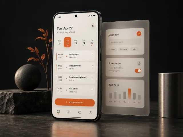 Concept visualisation of an Android app and its design system